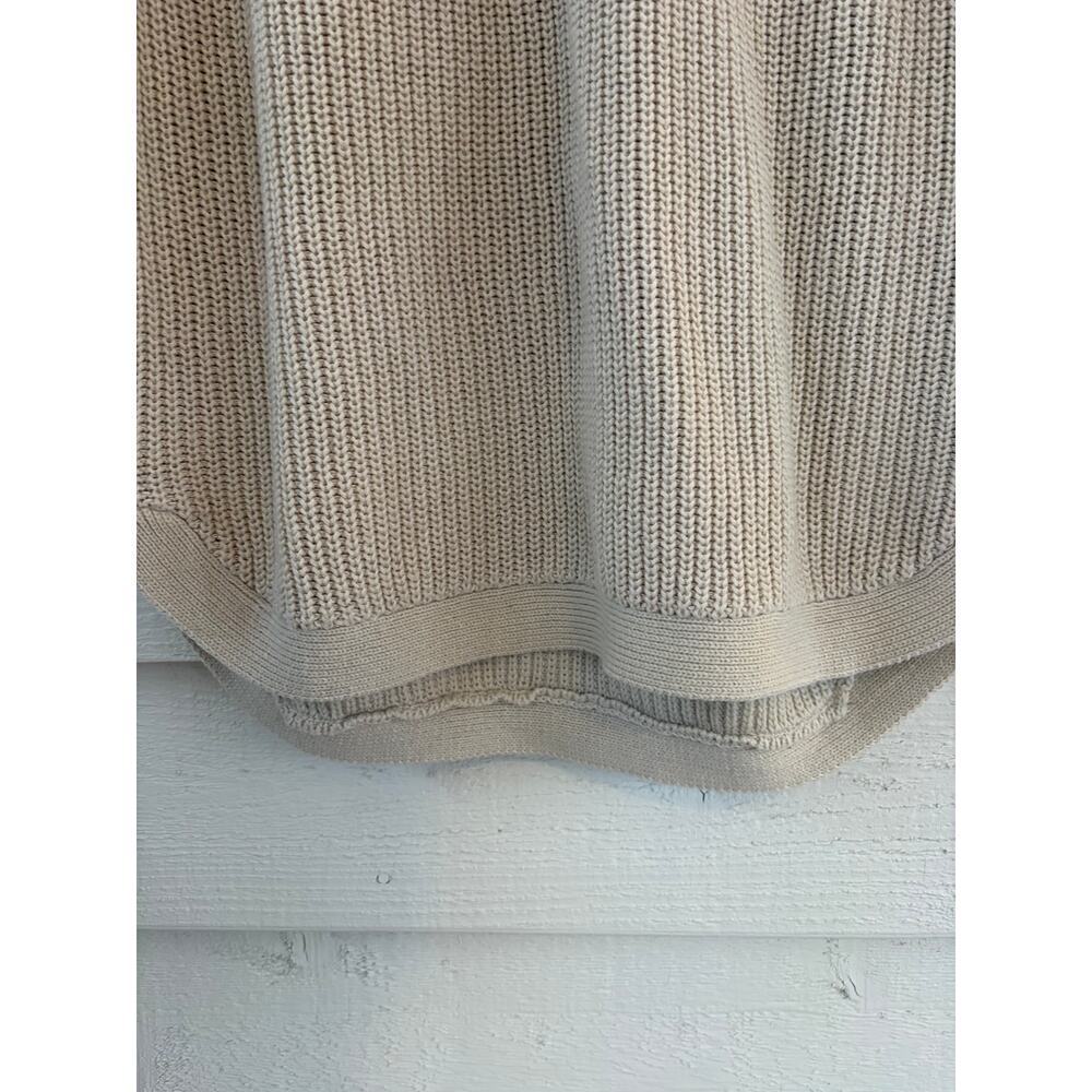 RD Style Cream Knit Sweater Large Chunky Cotton Blend Boho Pullover Raglan - Picture 7 of 8